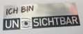 Ich bin Unsichtbar - Aufkleber silber 5er Pack